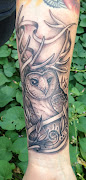 and taunting me from my sketchbook for a while. (antlered owl tattoo)