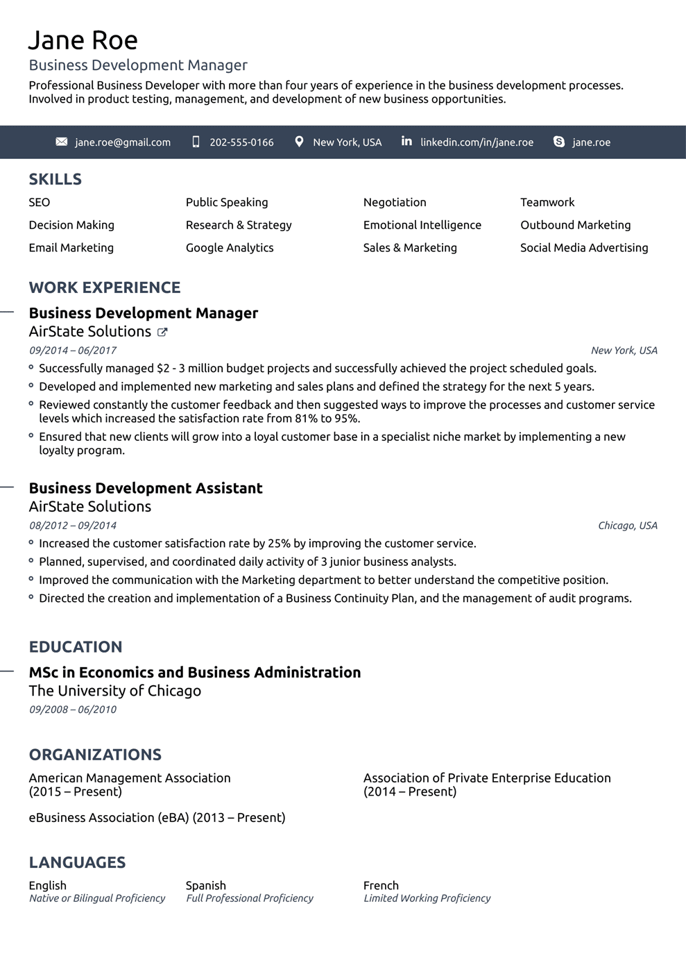 creating a resume builder