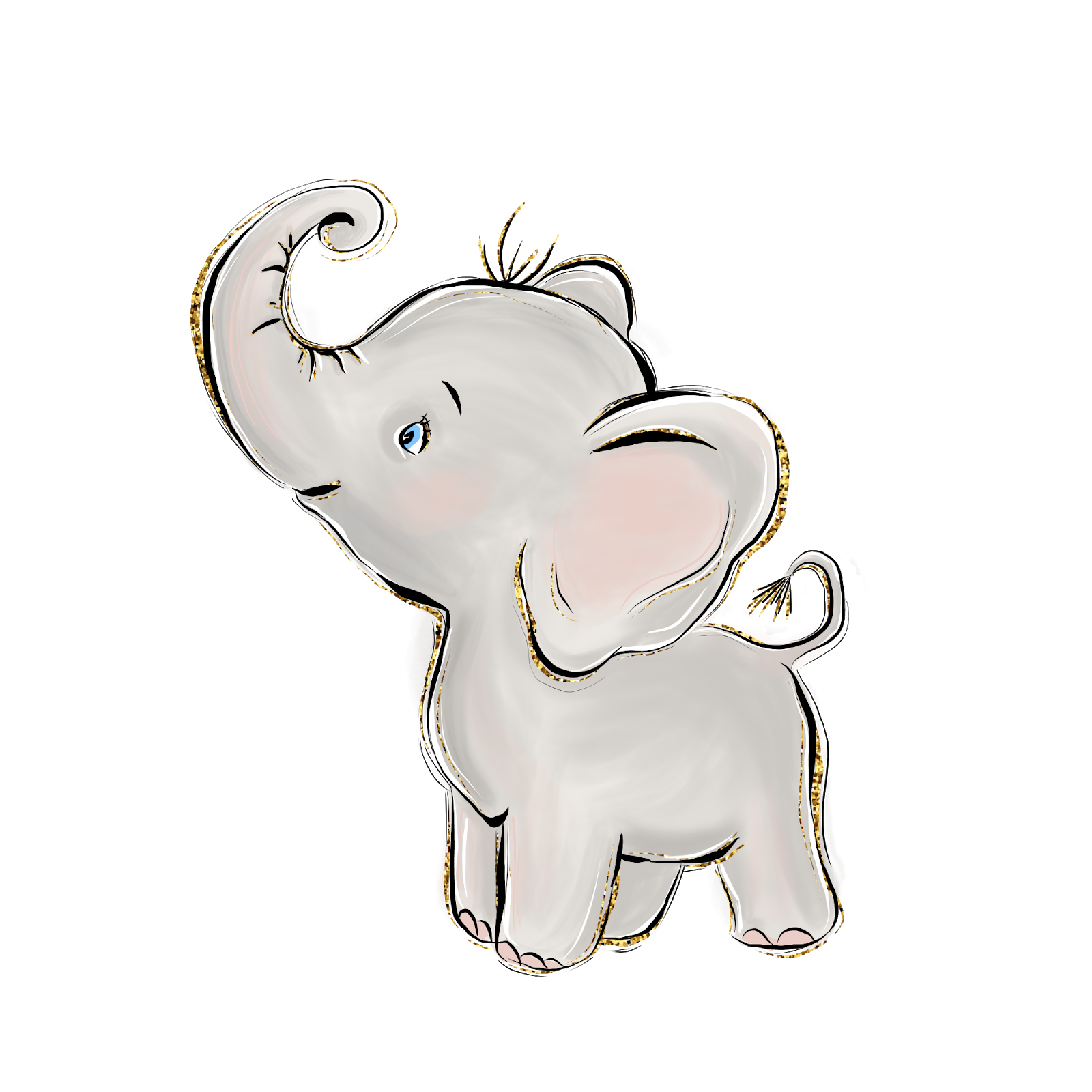 PNG elefantinho png, elefante watercolor png, elefantinha png