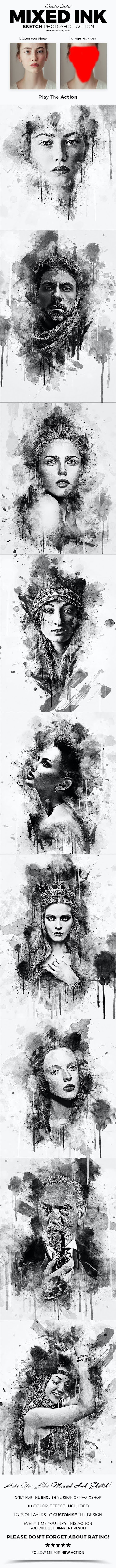 Mixed Ink Sketch Photoshop Action