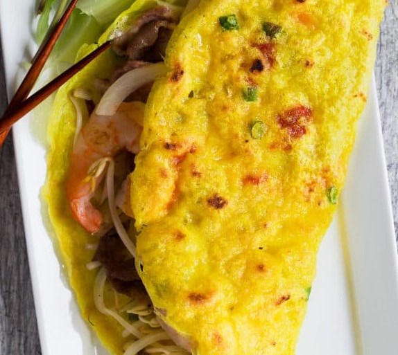 SIZZLING VIETNAMESE CREPE (BANH XEO) #appetizers #vegetables SIZZLING VIETNAMESE CREPE (BANH XEO) #appetizers #vegetables