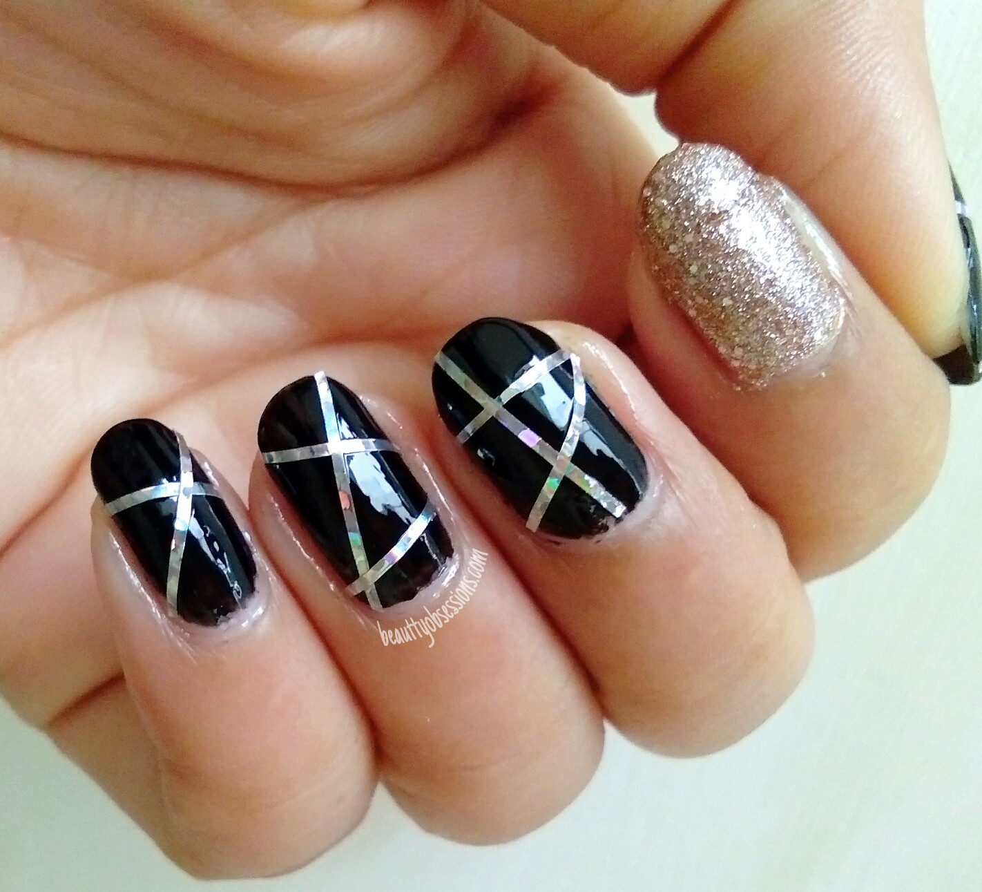Two Easy Party Nails Ideas Using Nail Striping Tape | step by step ...