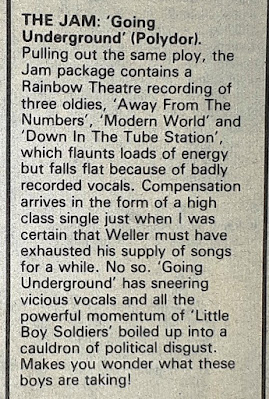 Review of Going Underground by The Jam from Sounds
