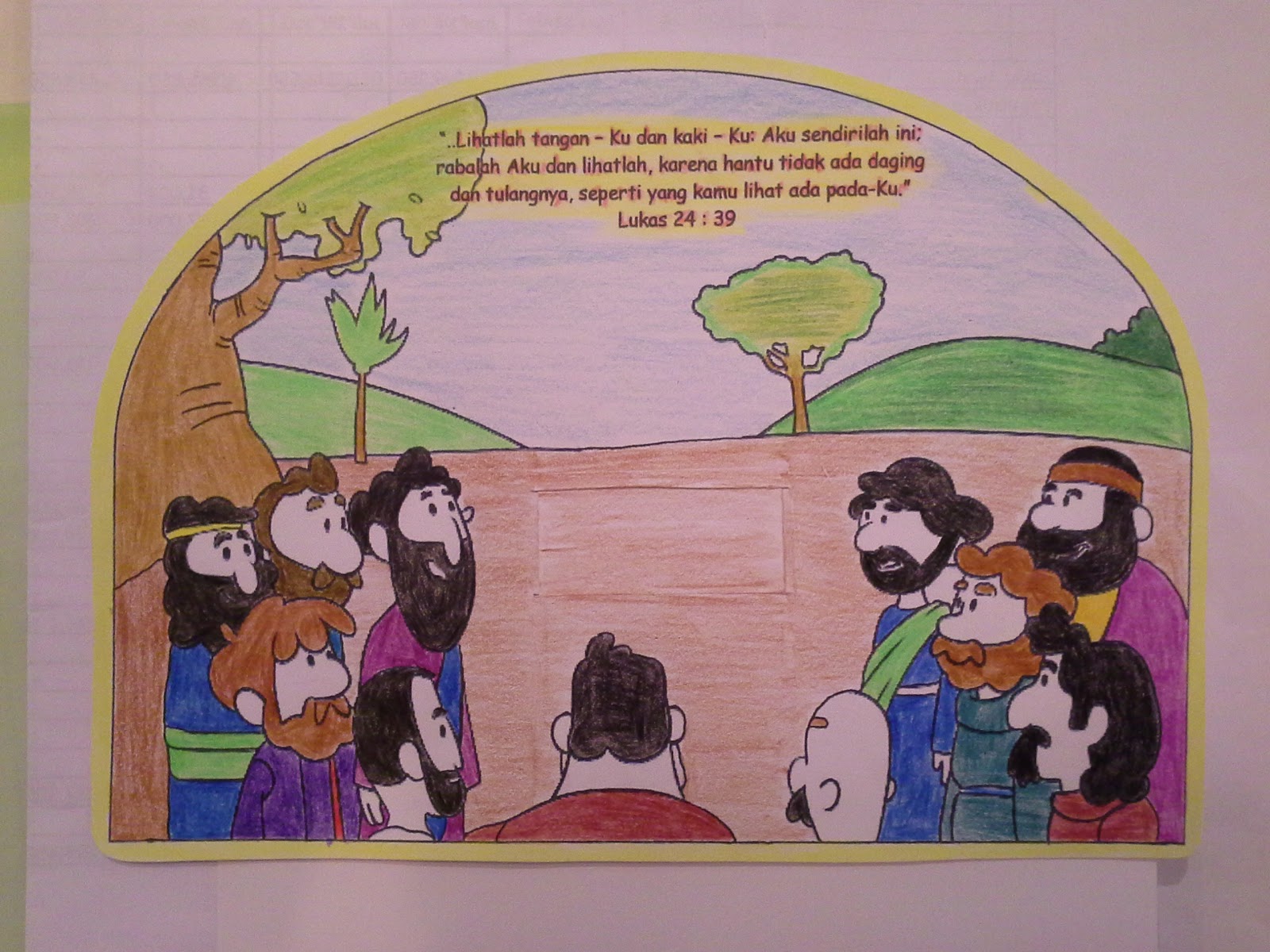 Contoh Gambar Mewarnai Yesus Menampakan Diri - KataUcap