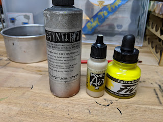 Basecoat Colours - Stynylrez White, AV Sand, FW Yellow (accent)