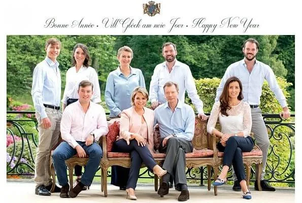 Grand Duchess Maria Teresa, Hereditary Grand Duke Guillaume, Hereditary Grand Duchess Stephanie, Prince Félix, Princess Claire, Princess Alexandra
