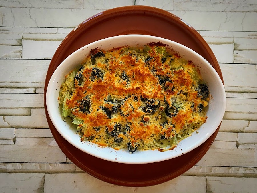 Apio gratinado al horno