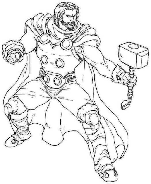 Free Thor Coloring Pages Superhero