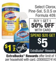 Clorox Wipes & Pine Sol CVS Deal $1.52 1-5-1-11 
