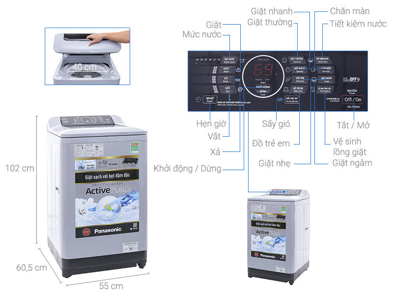 Máy giặt Panasonic NA-F90A4BRV Máy giặt Panasonic NA-F90A4BRV