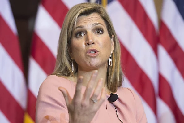 Queen Maxima of the Netherlands participates in the Financial Inclusion Forum at the Treasury Department in Washington