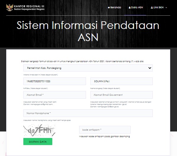 Cara Input PUASN ASN 2021 Sistem Informasi Data Email ASN
