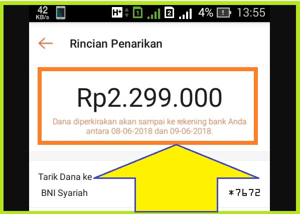 Pemberitahuan Uang Masuk ke Rekening Bank Pemberitahuan Uang Masuk ke Rekening Bank