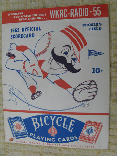 Cincinnati Reds Baseball Card Collector: 1962 Cincinnati Reds Scorecard