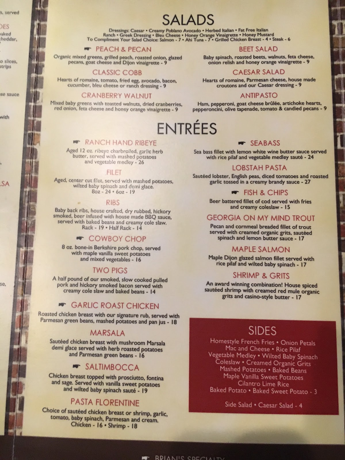 Newnan Restaurant Menus and Phone Numbers Brian's Sports Bar