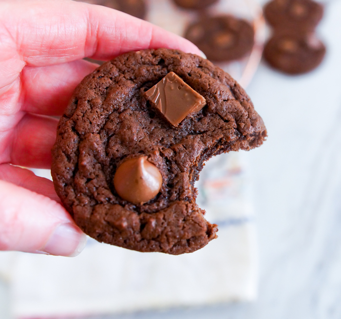 Triple Chocolate Cookies from Bigger Bolder Baking Shape and Bake