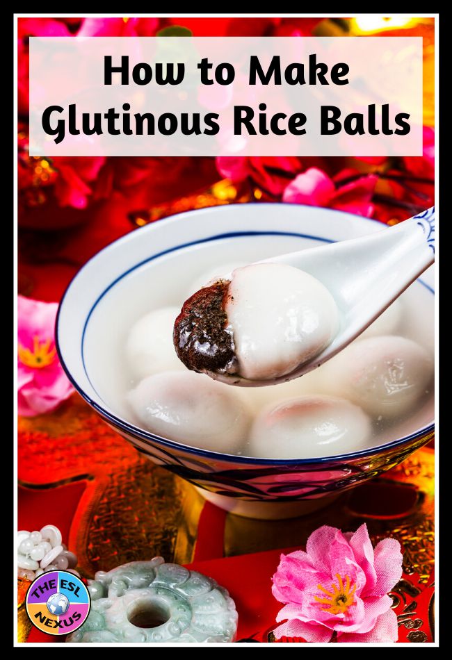 Picture showing cooked glutinous rice balls in a blowl