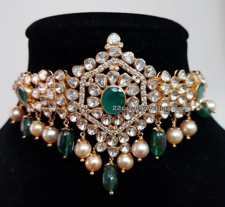 Flat Diamond Opulent Chokers Jewellery Designs