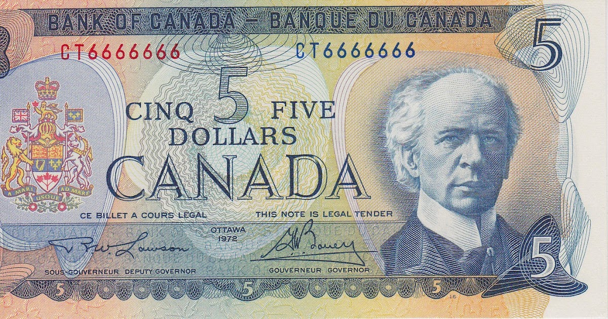 Canada 5 Dollar Note 1972 Wilfrid Laurier|World Banknotes & Coins