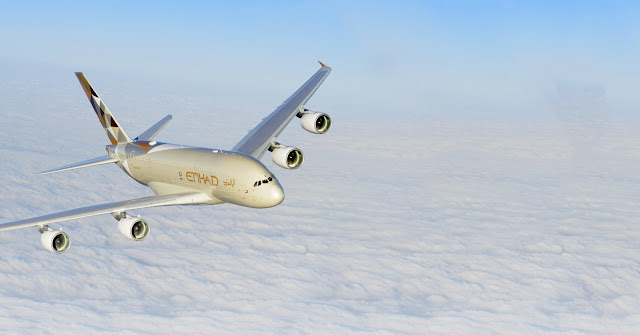 Etihad A380-800 Inflight In The Sky