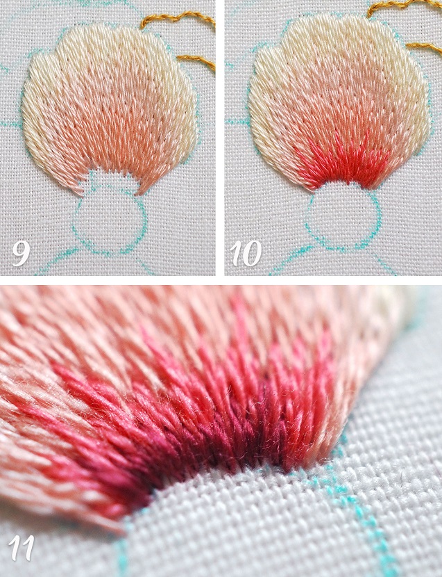 Hướng dẫn thêu đâm xô hoa hồng - Hình 3