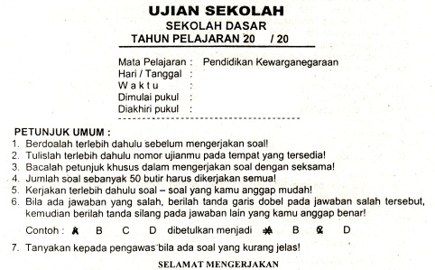 Contoh Soal Ujian Sekolah