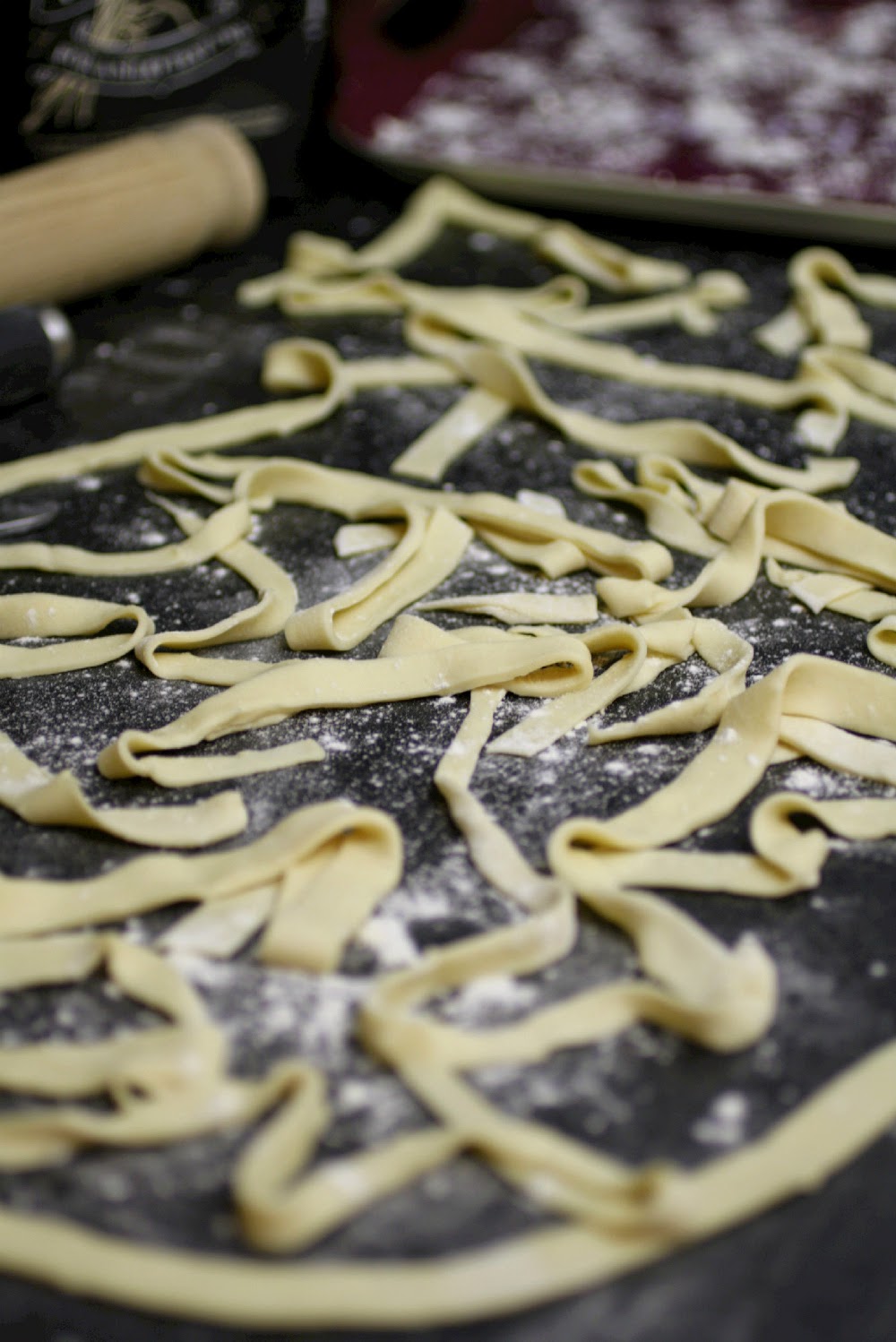 Strozzapreti - hand rolled pasta.  Fresh pasta is so much better than anything bought from the supermarket and is so easy to make!  This is a recipe my sister showed me using her Italian friend's instructions.