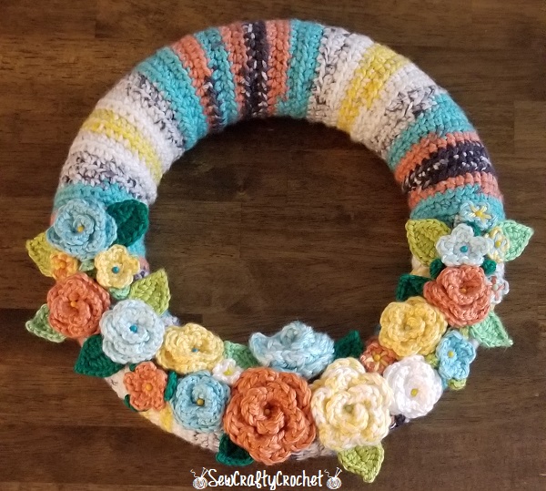 Crochet Spring Flowers Wreath - Sew Crafty Crochet