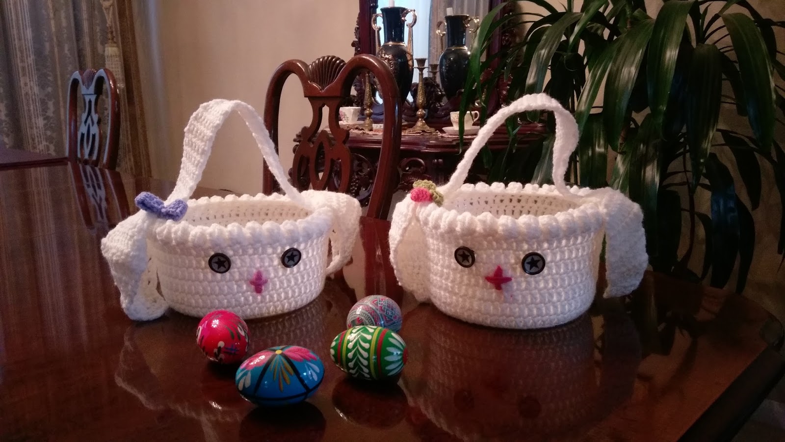 Lilly My Cat Simple Crocheted Easter Baskets