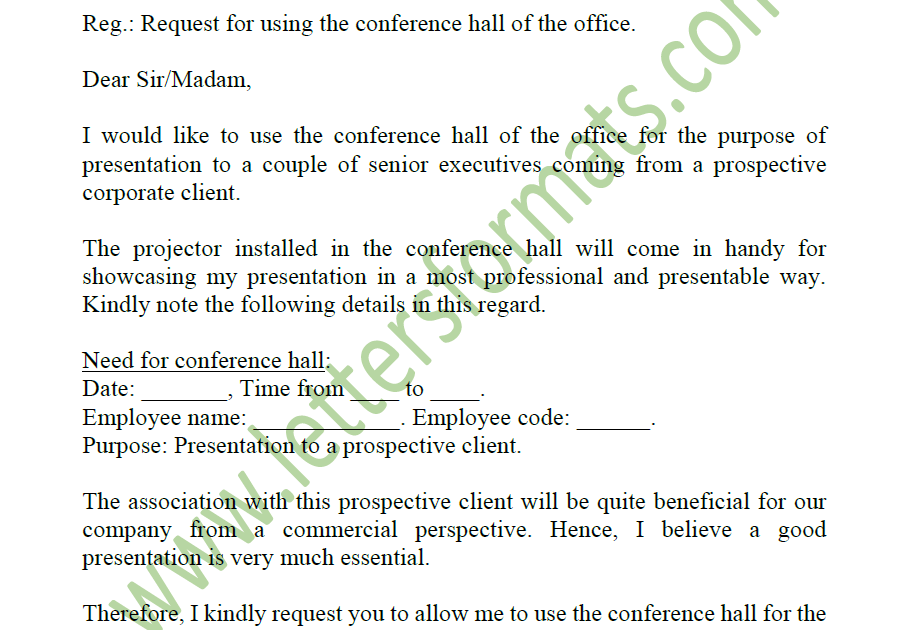 Draft Request Letter To Use Conference Room For Presentation draft-request-letter-to-use-conference-room-for-presentation