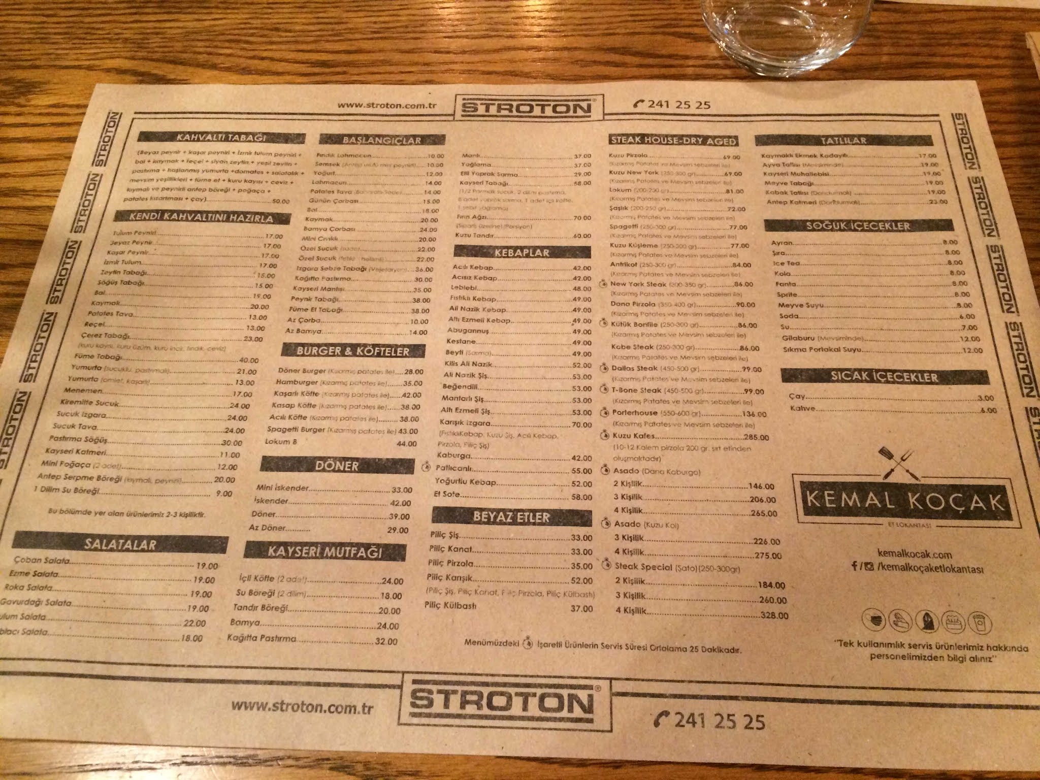 KEMAL KOÇAK ET LOKANTASI KAYSERİ MENÜ FİYAT LİSTESİ Ne Kadara Yenir?