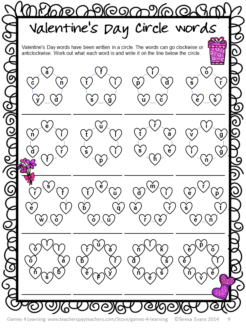 Fun Games 4 Learning Valentine's Day Literacy Freebies