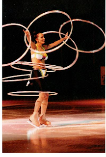 Irina Grigorian, a Russian figure skater who uses hula hoops as part of her show act