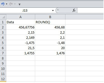 hasil dari rumus pembulatan round