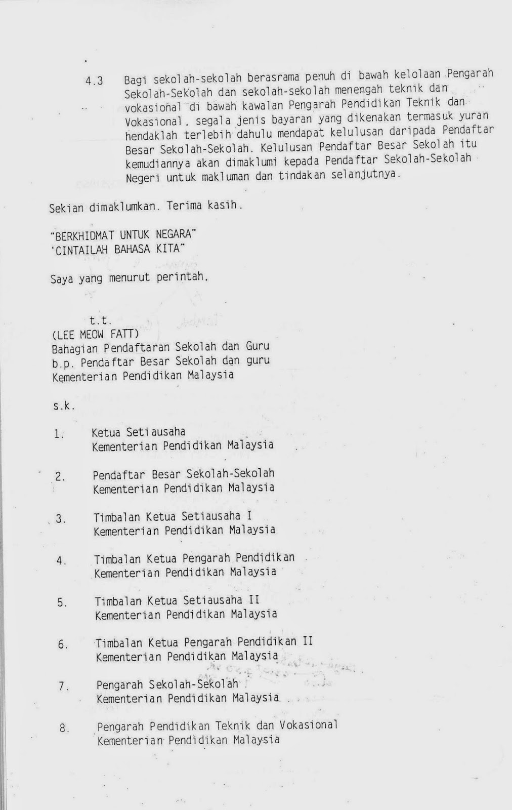 Surat Rasmi Rayuan Bayaran Tunggakan Kereta - Surat Ras