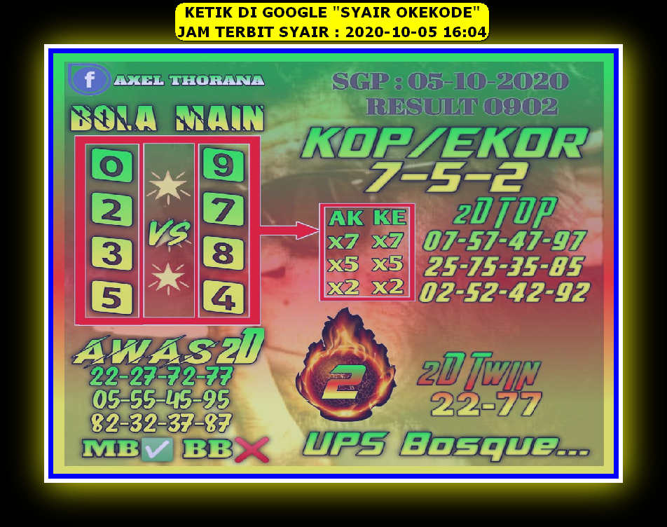 Syair Okekode Sgp Hari Ini