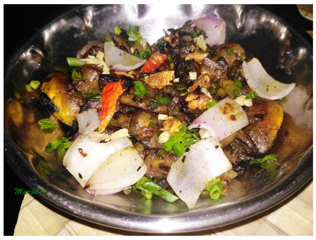 Old Indian Kitchen cooking delicious Naughty Mushroom Dry Fry Pure