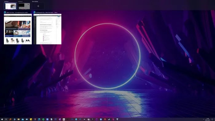 Spit Screen Windows 10 Virtual Desktops