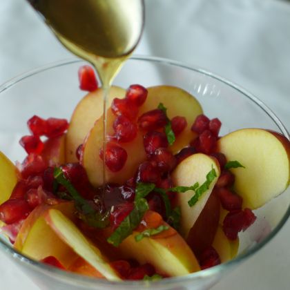 Minty Apple Salad with Pomegranate Arils