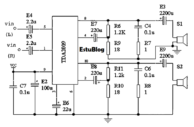 Ampli Mini Rangkaian TDA2009 Mini Audio Amplifier EstuBlog