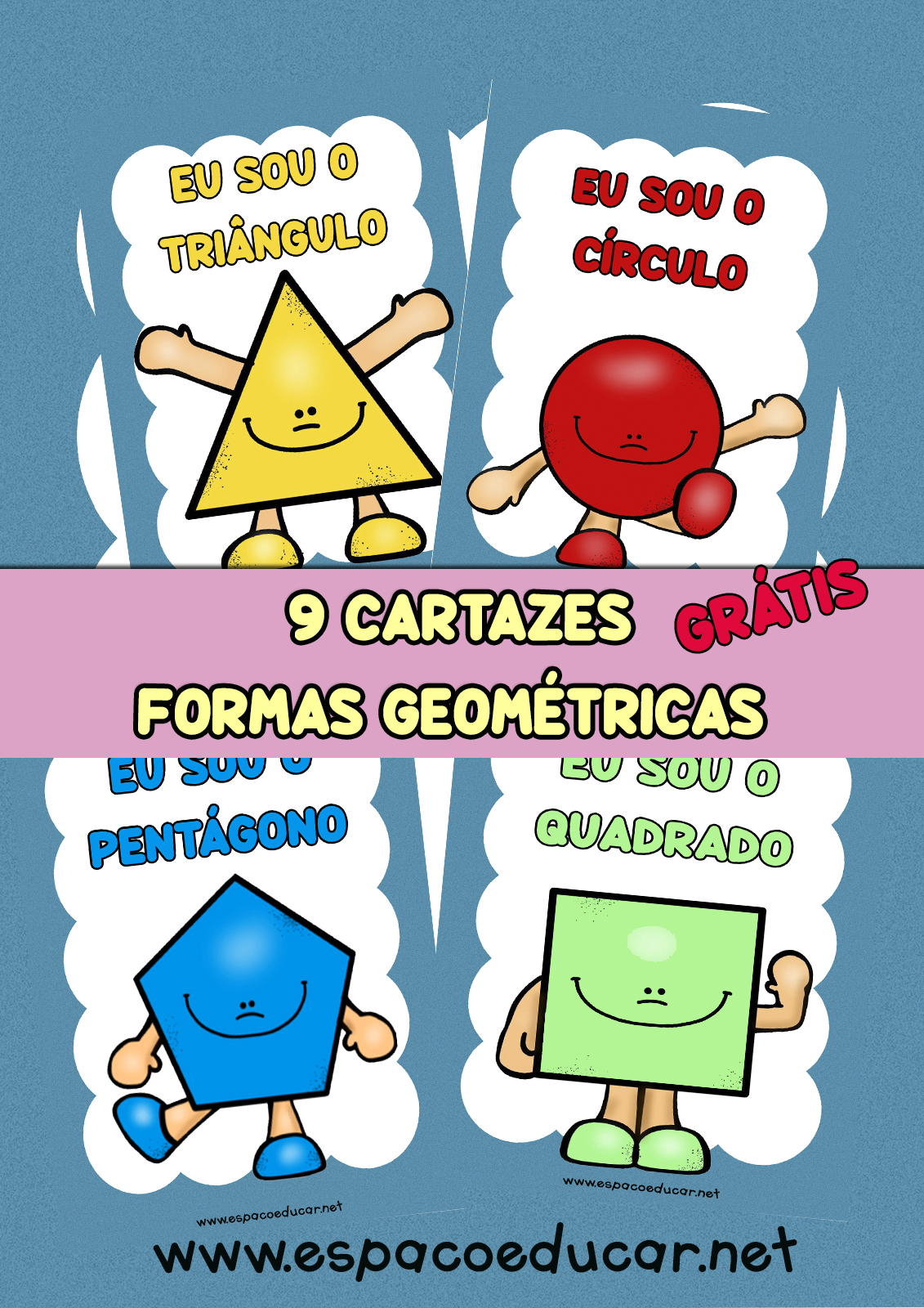 Kit Cartazes Coloridos Com Formas GeomÉtricas EducaÇÃo Infantil