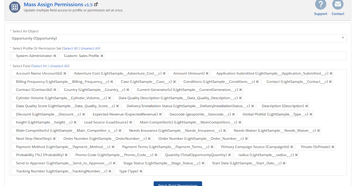 Mass Assign Field level Permissions