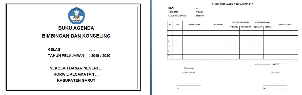 Contoh Buku Bimbingan Konseling Sd