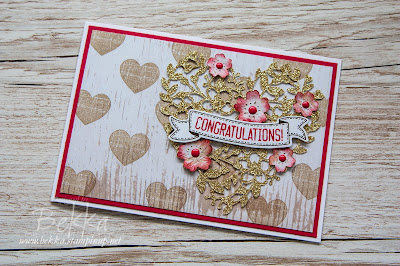 Rustic Hearts and Flowers Engagement Card Made with Stampin' Up! UK Supplies