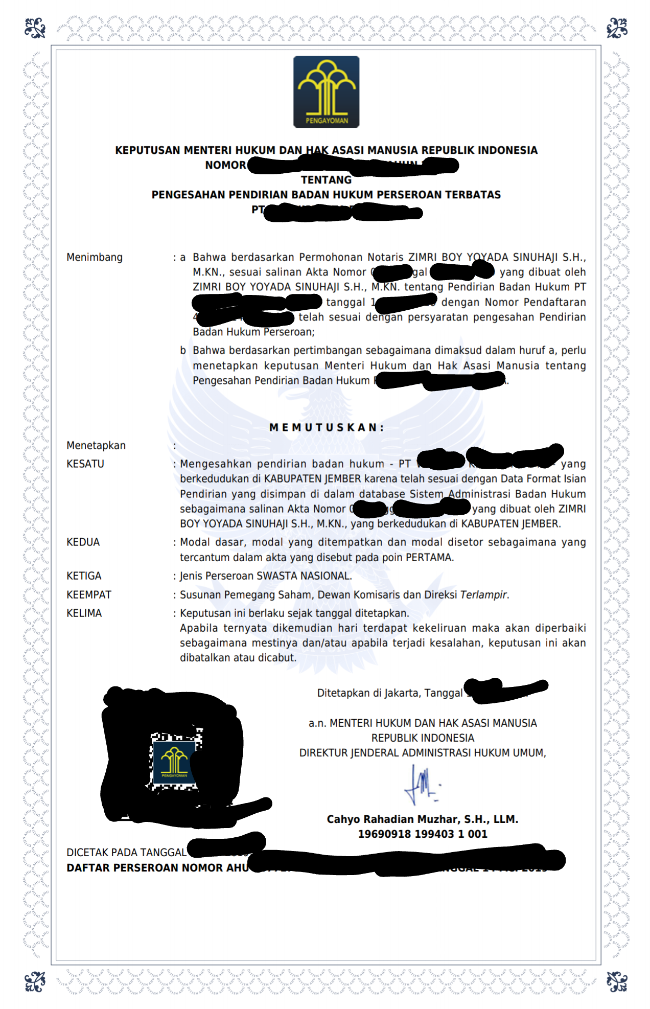 Syarat Pendirian PT - TRIP HUKUM