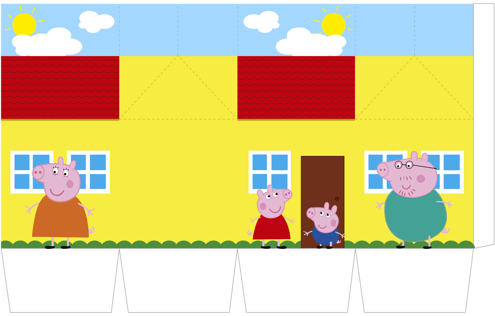 шаблон коробочки свинки пеппы. поделка свинка пеппа из бумаги. свинка пеппа вырезать. Papercraft свинка пеппа. макет коробки для попкорна.