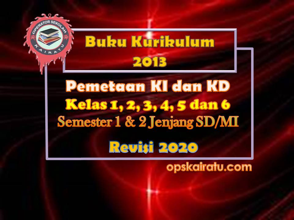 Pemetaan KI KD Kelas 1, 2, 3, 4, 5 dan 6 SD/MI K13