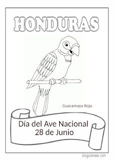 colorear Día del Ave Nacional de Honduras,  