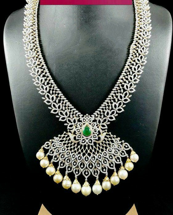 Long diamond necklace