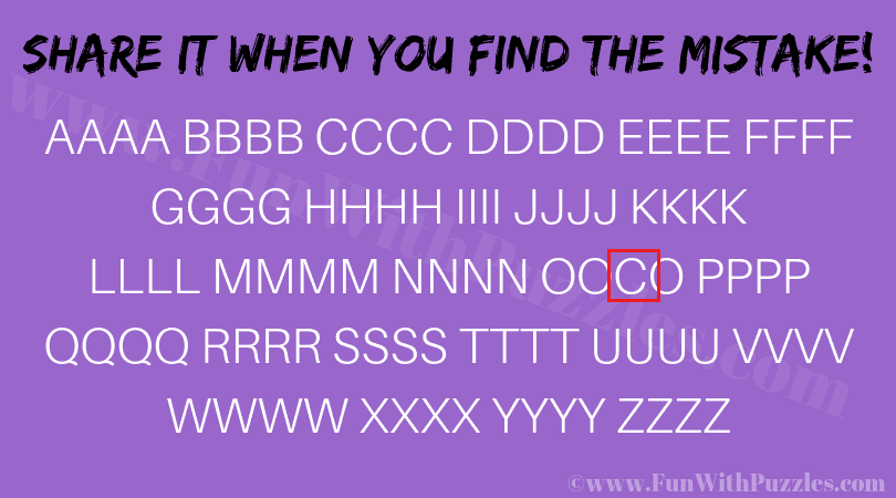 Find the Mistake Challenge: Easy Picture Puzzle and Answer